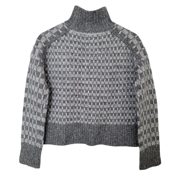 Everlane The Cloud Checkered Turtleneck Sweater XS Gary Merino Wool Alpaca NWT - Picture 2 of 8